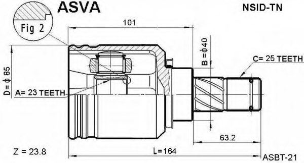 ASVA NSID-TN Joint Kit, drive shaft